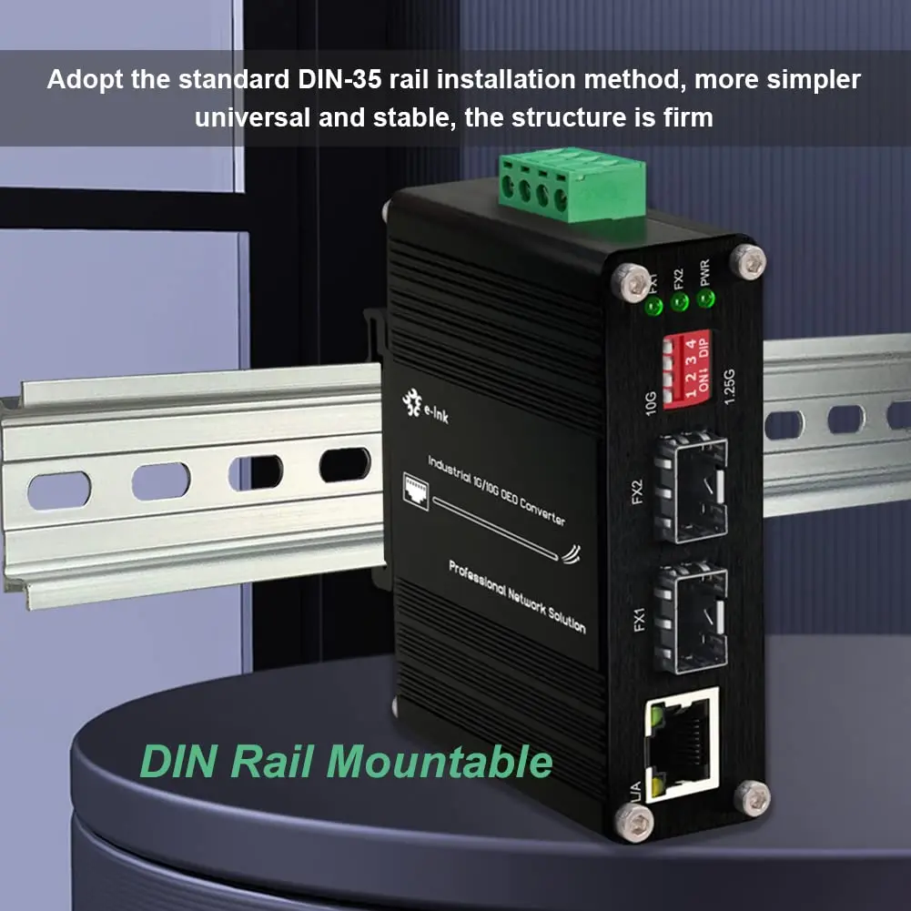 Industrial Media Converter 1G/10G SFP+ to SFP+ OEO Converter (3R Repeater)