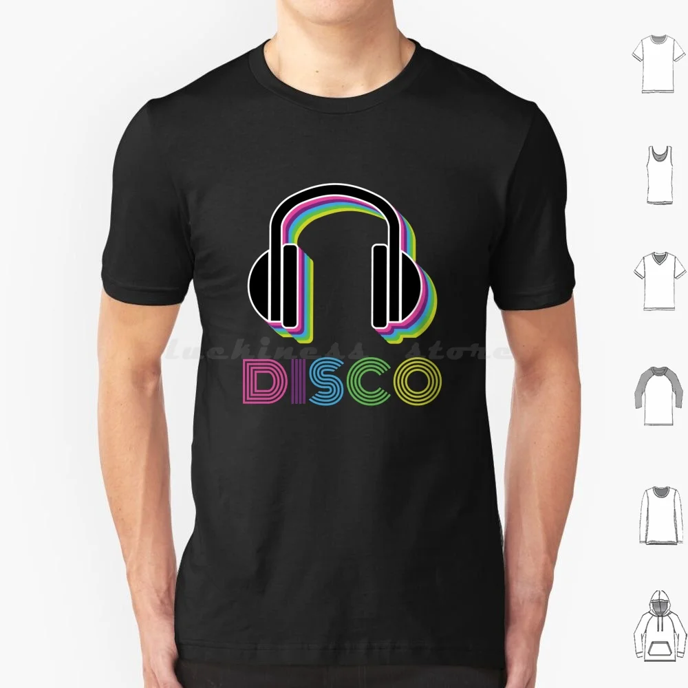 Silent Disco Party T Shirt Big Size 100% Cotton 70s Disco Costume Retro Shadow Silent Headphones Silent Party Classic Shadow