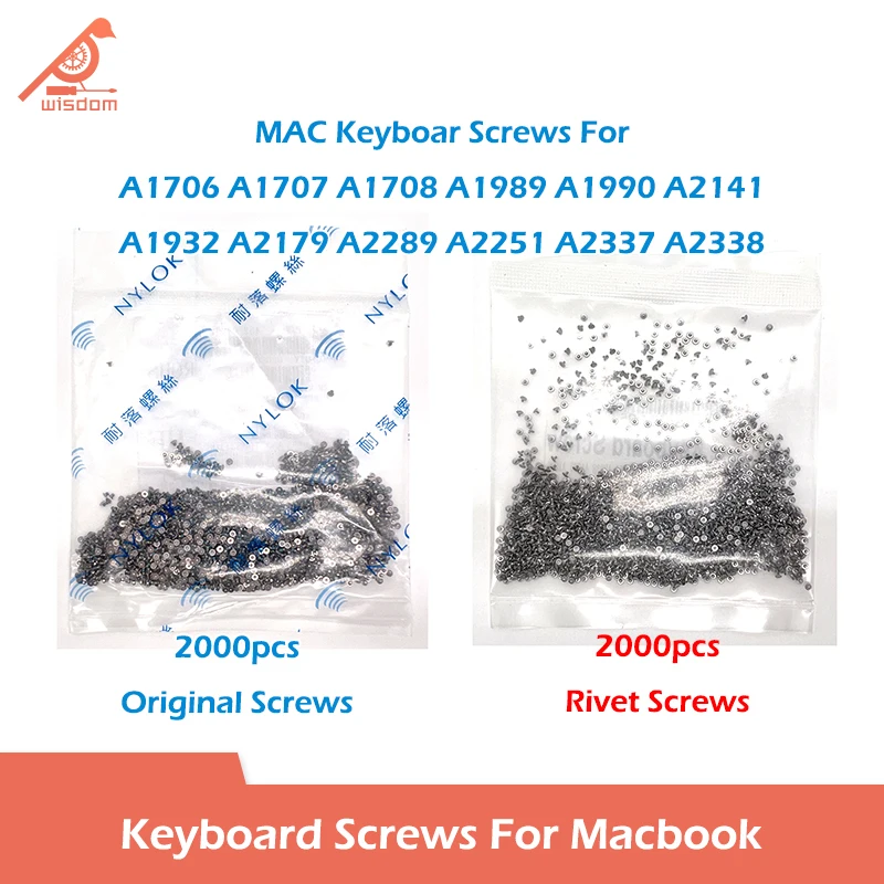 Laptop Keyboard Screw Screws For Macbook Air Pro Retina A1706 A1707 A1708 A1989 A1990 A2141 A1932 A2289 A2251 A2179 A2337 A2338