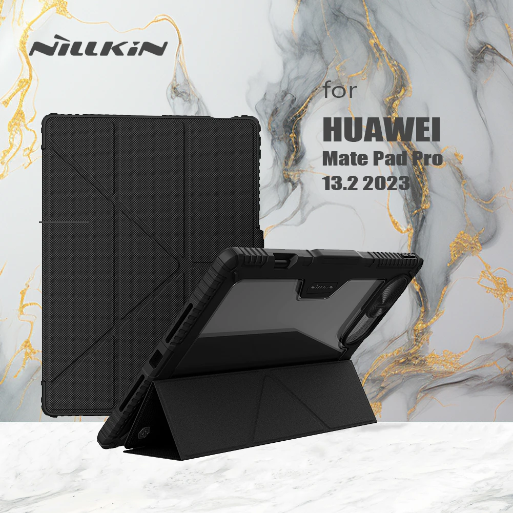 

Для Huawei Mate Pad Pro 13,2 2023, чехол Nillkin Armor Bumper Leather Pro Auto Wake Flip Slide Camera Protector, задняя крышка