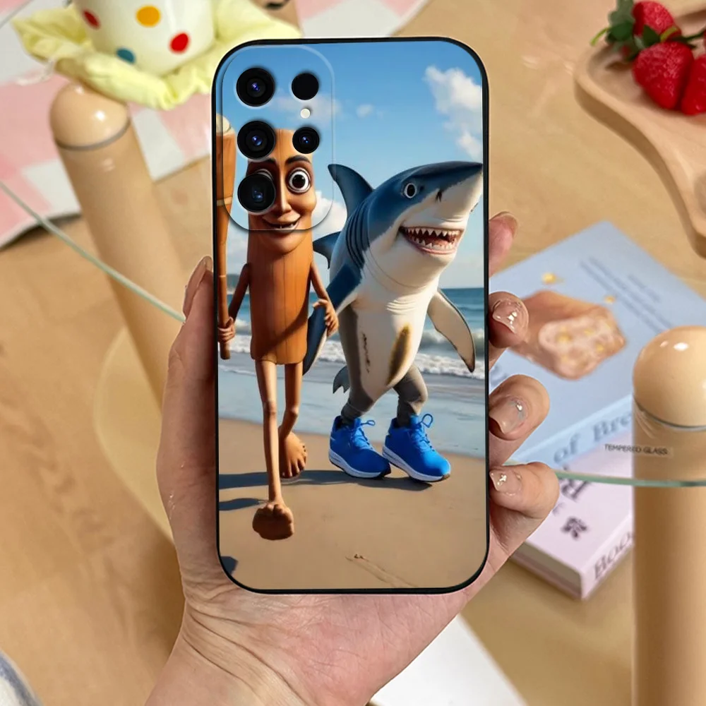 อิตาเลี่ยน Brainrot สัตว์สร้างสรรค์เคสโทรศัพท์ FUNDA สําหรับ Samsung S25 S24 S23 S22 S21A56 A55 FE ULTRA PLUS ซิลิโคนนุ่มปกสีดํา