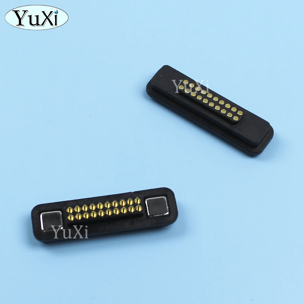 1Pair 13in 14Pin Waterproof DC Magnetic Pogo Pin Connector Spring Loaded 15P 16P 17P 18P 19P 20P DC Power Socket