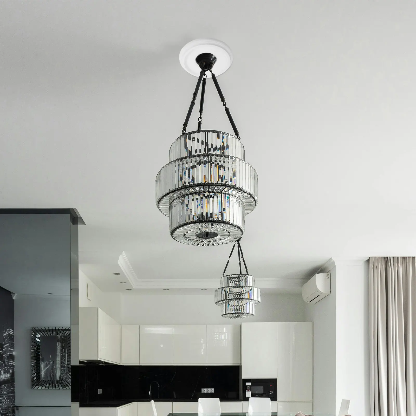 2Pcs Decorative Ceiling Medallion Light Fixture Base Modern Elegant Indoor Lighting Decor Upgrade Simple Installation Home