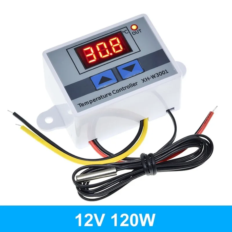 XH-W3001 10A 12V 24V 110V 220V AC Digital LED Temperature Controller For Incubator Cooling Heating Switch Thermostat NTC Sensor