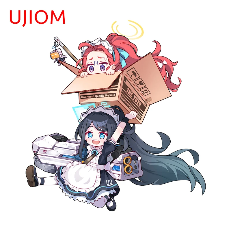 UJIOM-pegatinas de pared de Anime Loli para habitación de niños, murales creativos para decoración del hogar, 13cm X 12,2 cm, Chibi Girl, Yuzu Hanaoka, Alice Tendou