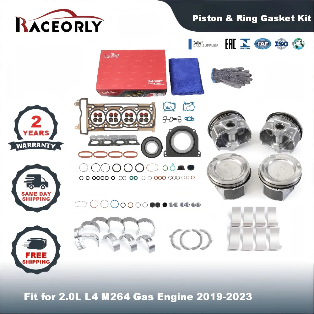 M264 2.0L Pistons & Rings Gasket Rebuild For Mercedes C300 E300 GLC300 2019-2023