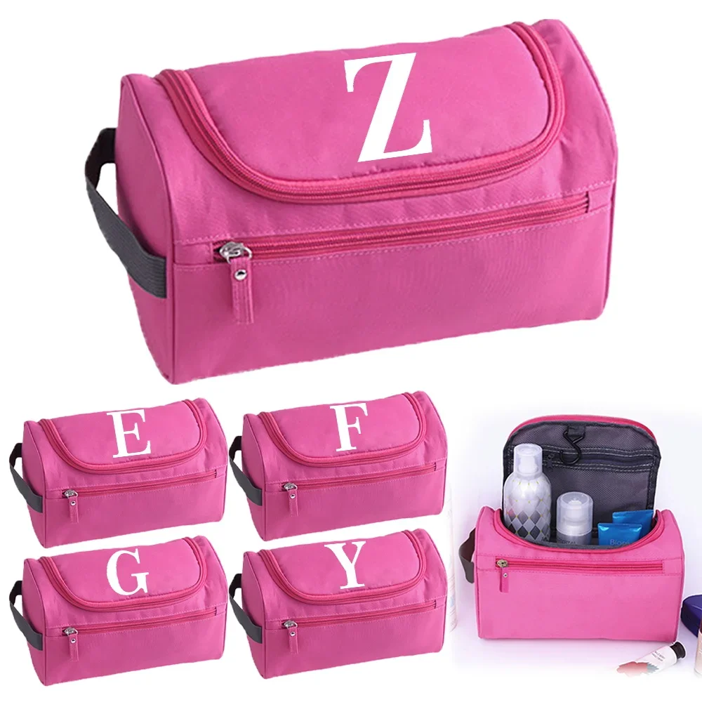 

Cosmetic Pouch Women Makeup Bags Waterproof Toiletries Organizer Cosmetic Bag White Letter Series Hanging Bathroom Wash Bag