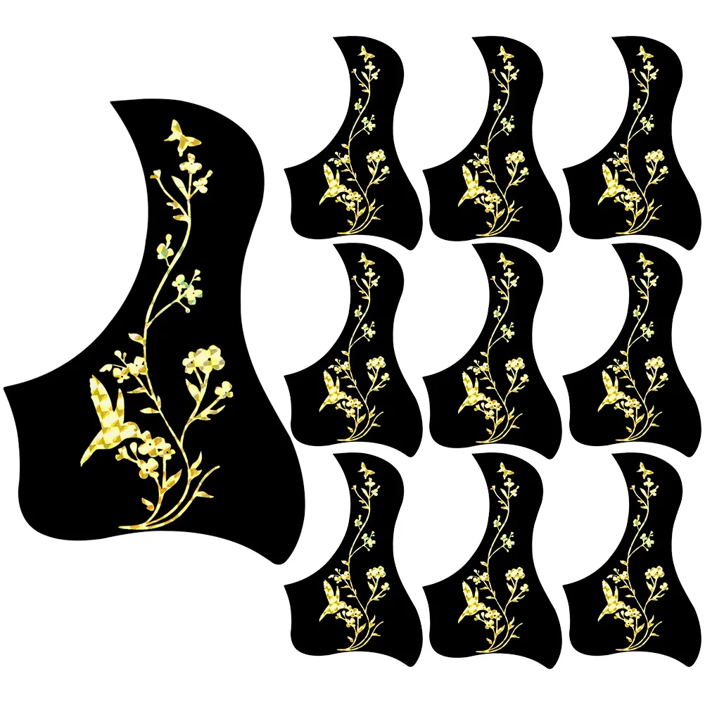 

10pcs Guitar Pickguard PVC Protector Plate 40 41 Inch Bird Folk Classical Accessories Black Gold Butterfly