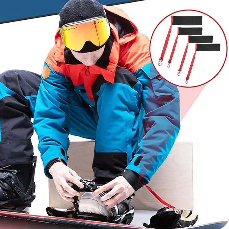 4 adet kayak spor eldiven askıları elastik bileklik eldiven askısı anti-kayıp kordon eldiven askısı kayak Snowboard aksesuarları