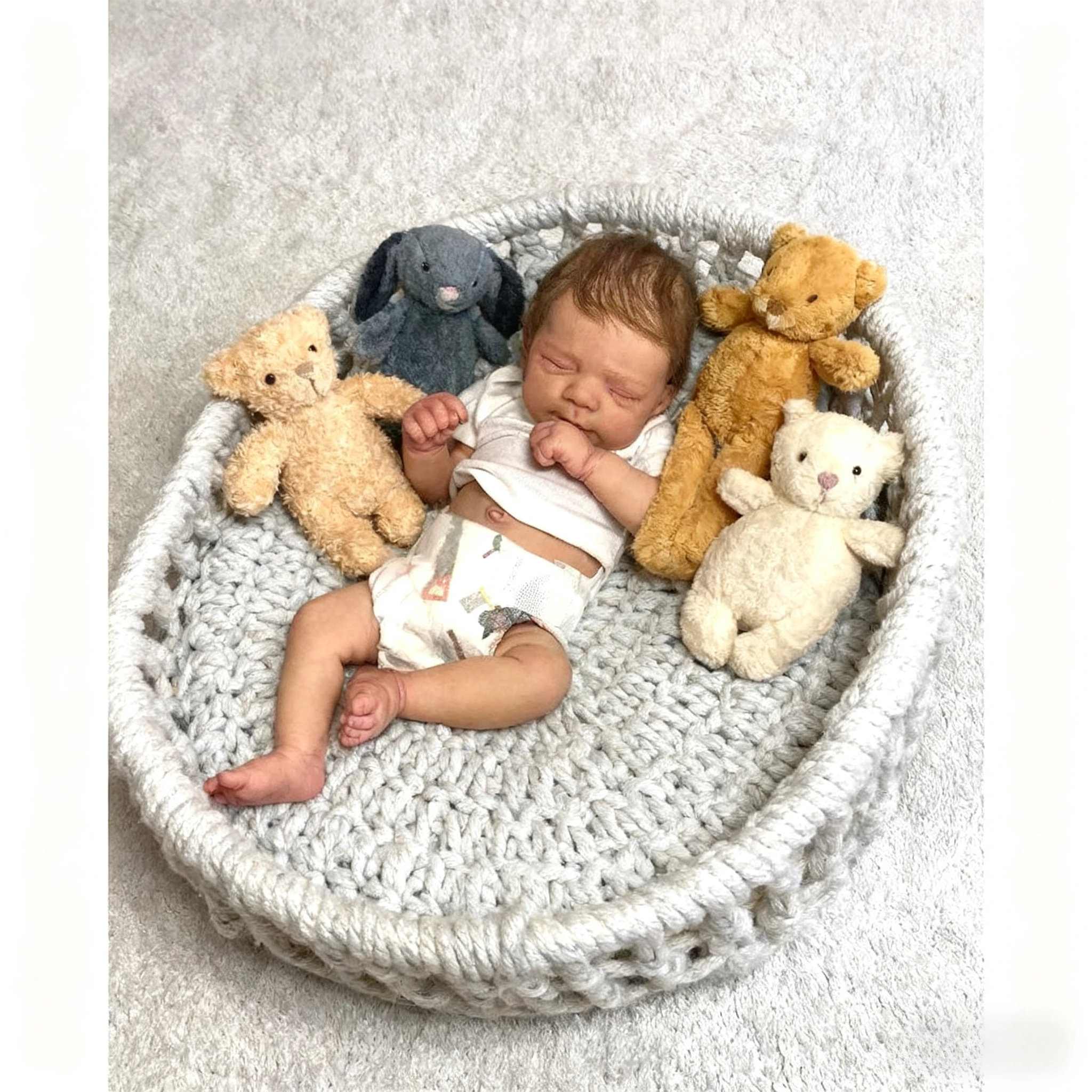 

NPK 18 дюймов, виниловая кукла ручной работы для всего тела Baby Reborn Pascale, 3D кожа, многослойная живопись с видимыми венами, мягкая на ощупь кукла