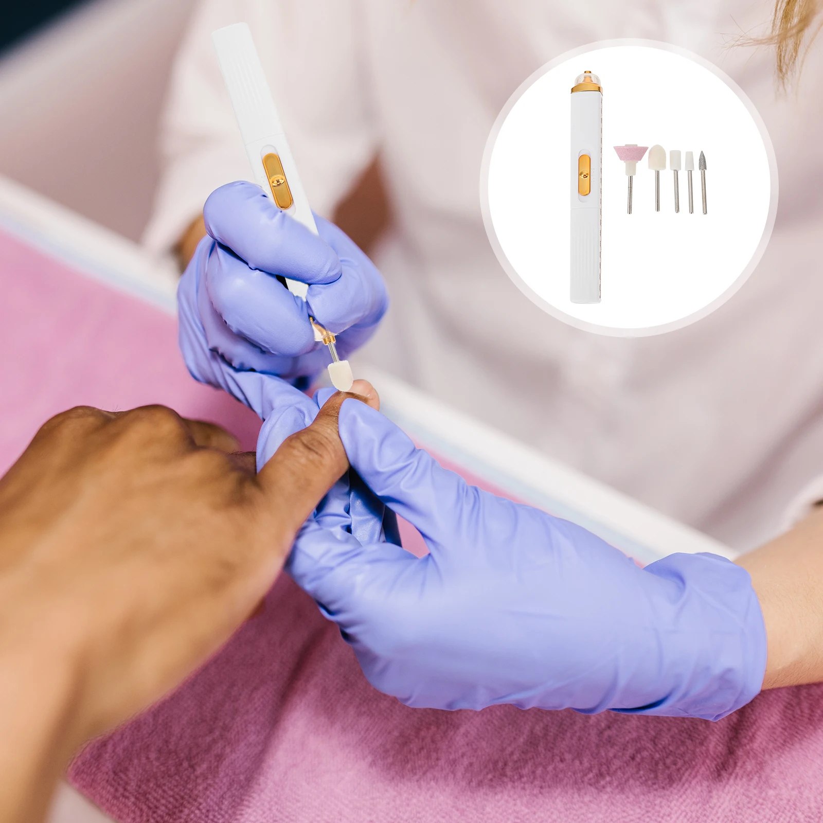 Kit de perceuse à ongles, outils de manucure professionnels, portables, légers, faciles à remplacer, aucun outil nécessaire, lime à ongles électrique, 1 ensemble