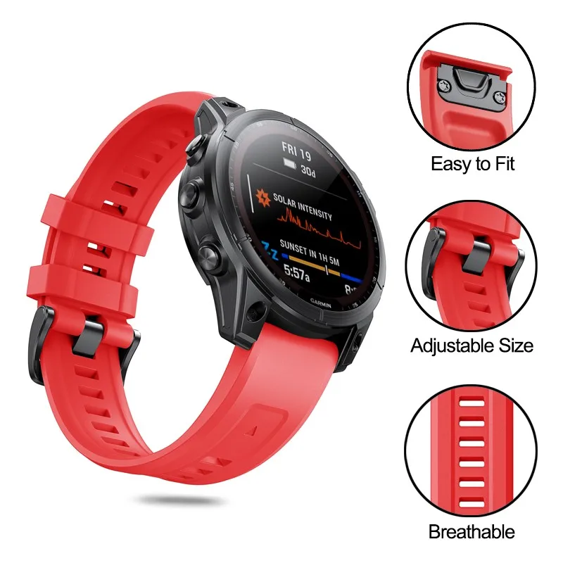 Correa de silicona de liberación rápida para reloj inteligente, pulsera de 20mm para Garmin Fenix7S/6S/6S Pro, Fenix 5S/5S Plus