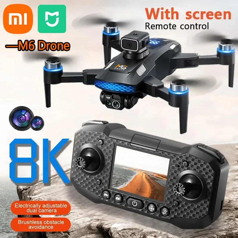 Xiaomi Mijia M6 Drone 8K Professional HD Camera Drones 5G WIFI FPV Video 4K UAV With Screen Remote Control RC Quadcopter Drone