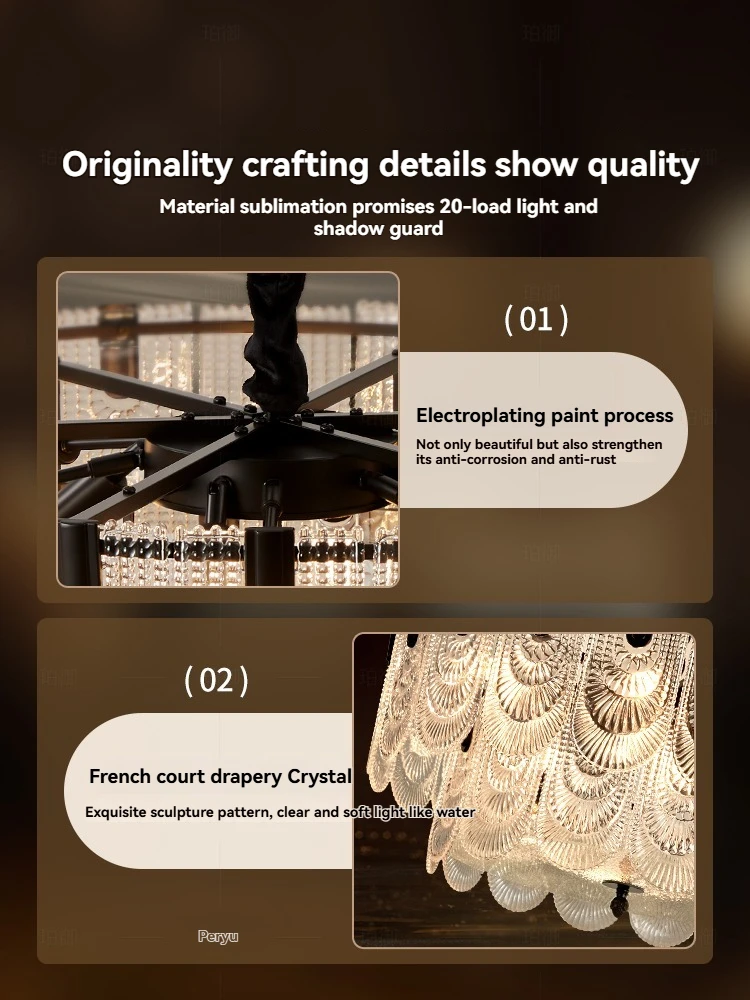 الحديثة الفرنسية نمط Led كريستال الثريا ديكور المنزل غرفة المعيشة غرفة نوم غرفة الطعام المطبخ أضواء الثريا تركيبات