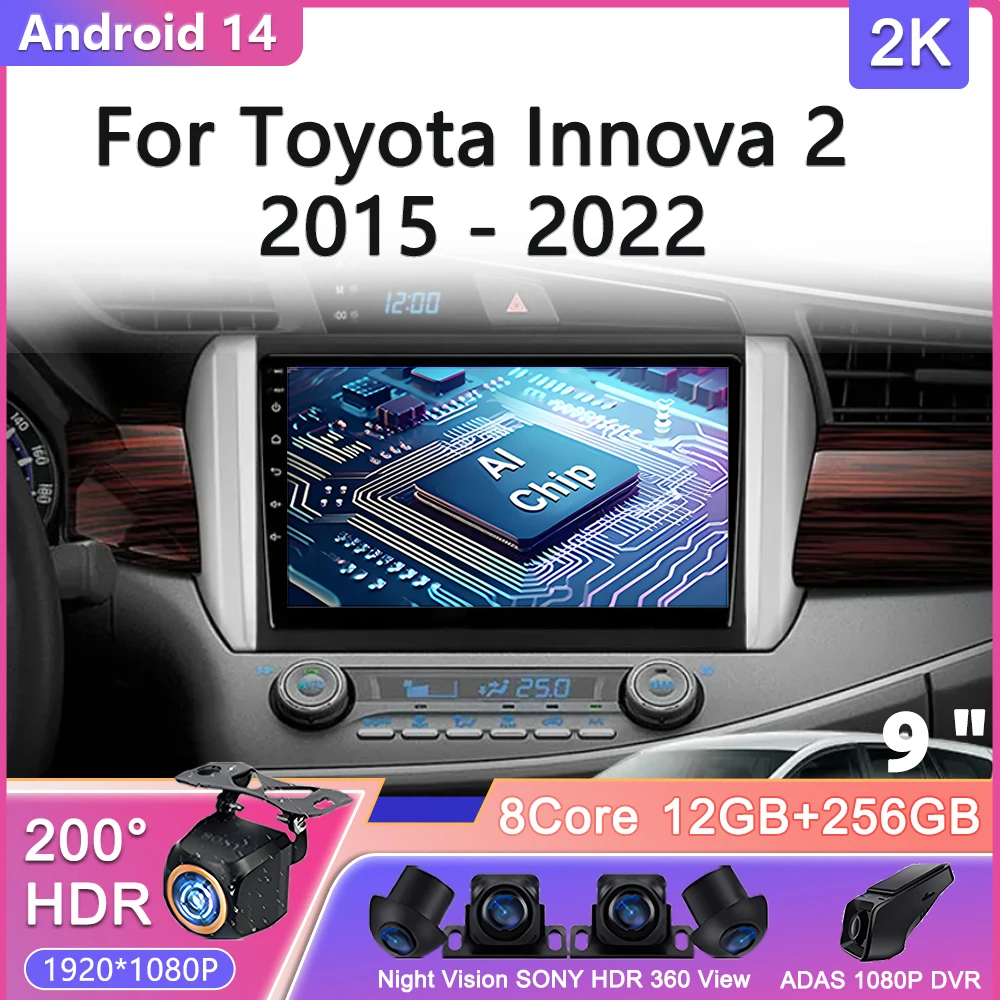 

Android 14 For Toyota Innova 2 2015 - 2022 Carplay AutoCar Radio Multimedia Video Player Navigation No 2Din 2 Din DVD Car GPS