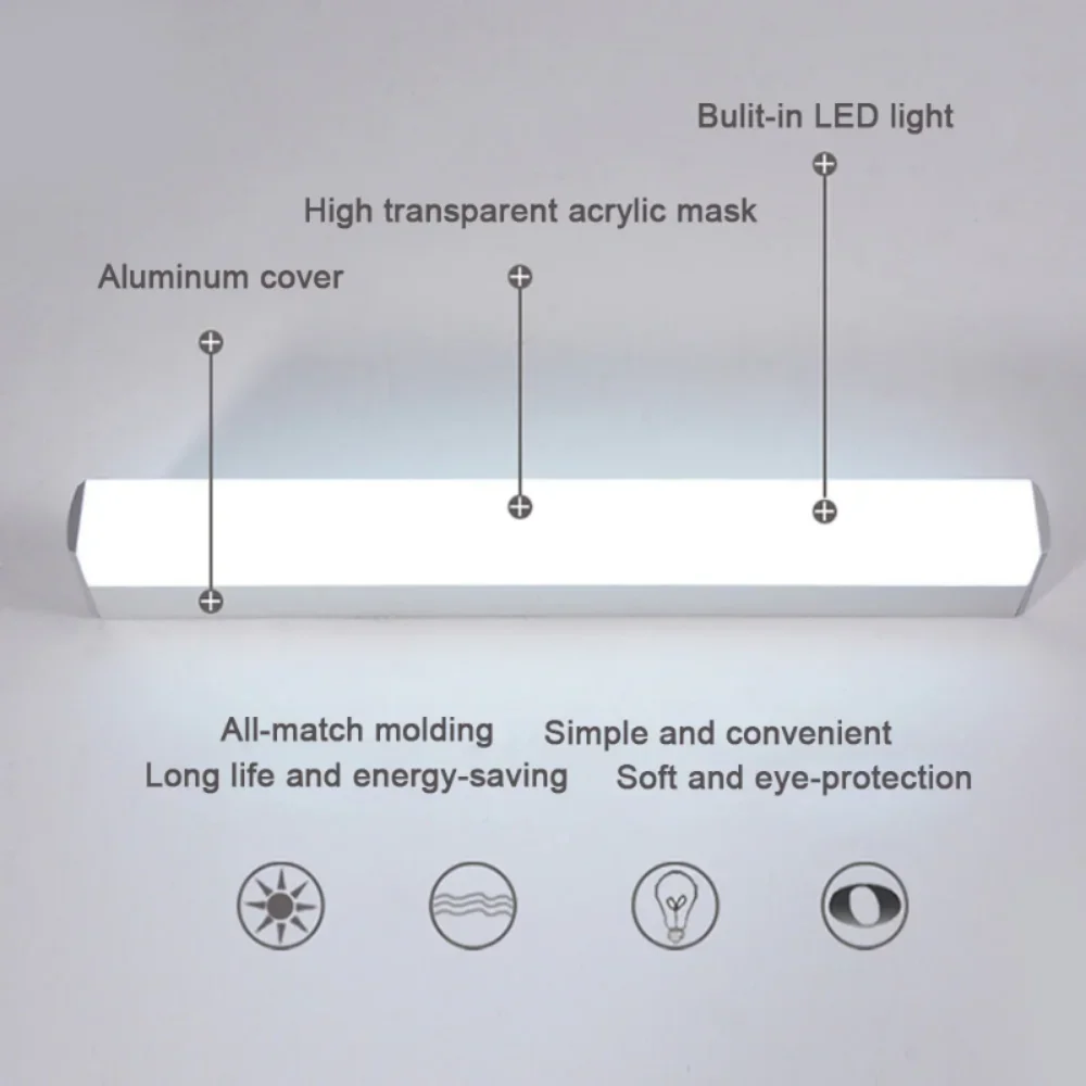 バスルームとキッチン用のLEDウォールライト,ミラーランプ,キッチンとリビングルーム用の照明,AC85-265V, 12W, 16W, 22W