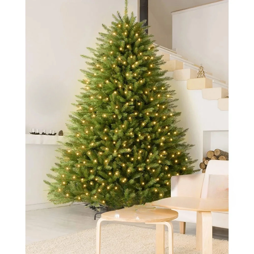 7.5FT Pre-lit Christmas Tree, Premium Artificial Spruce Remote Control with 1000 Warm White&Multi-Color Lights, Christmas Decor