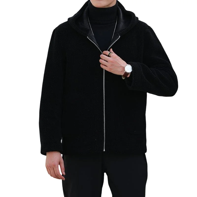 

2023 Winter New Men's Fashion Casual Korean Version Fur One Short with Cashmere Lamb Jacket Jacket for Men Double Face Wear