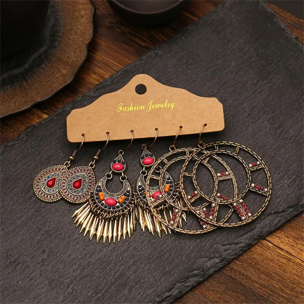 1~4PAIRS Earrings Set High-quality Materials Exquisite Versatile Earrings Set Metal Accessories Dangling Earrings Popular