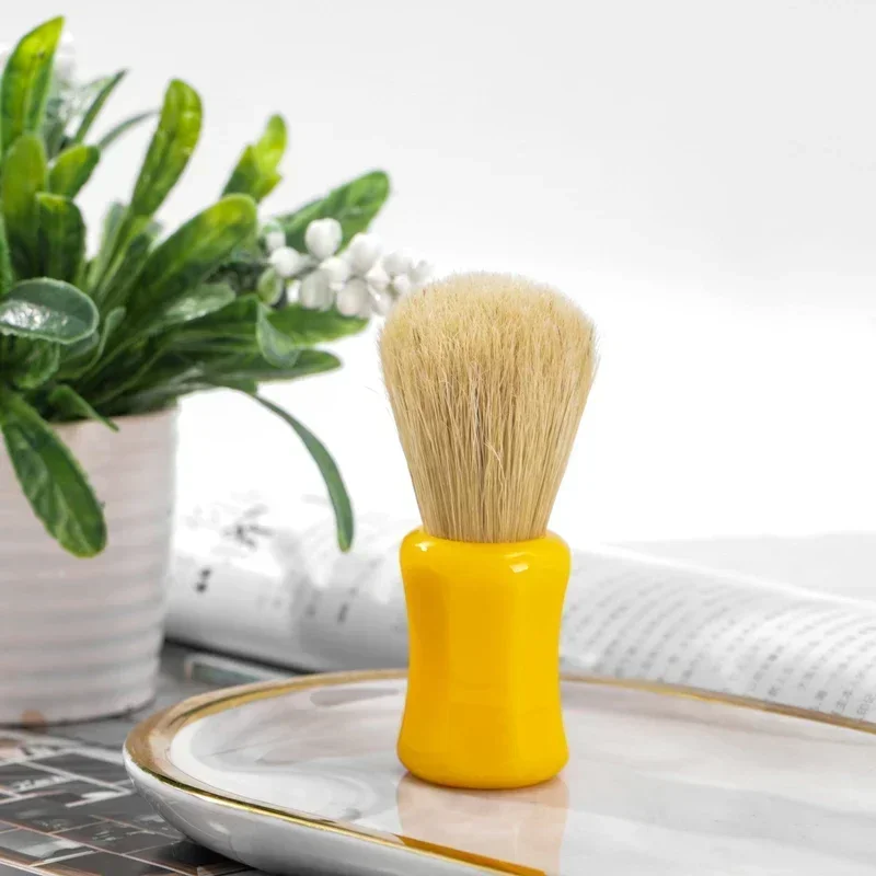 YAQI New Minimalism Joy Butterscotch Color Handle Men Wet Bristle Shaving Brush Portable High Quality Durability Shaving Brush