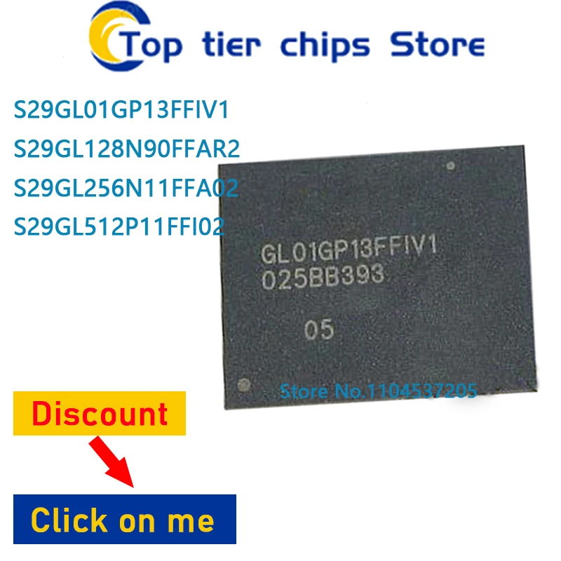 

1PCS/LOT S29GL01GP13FFIV1 S29GL128N90FFAR2 S29GL256N11FFA02 S29GL512P11FFI02 BGA 100% NEW