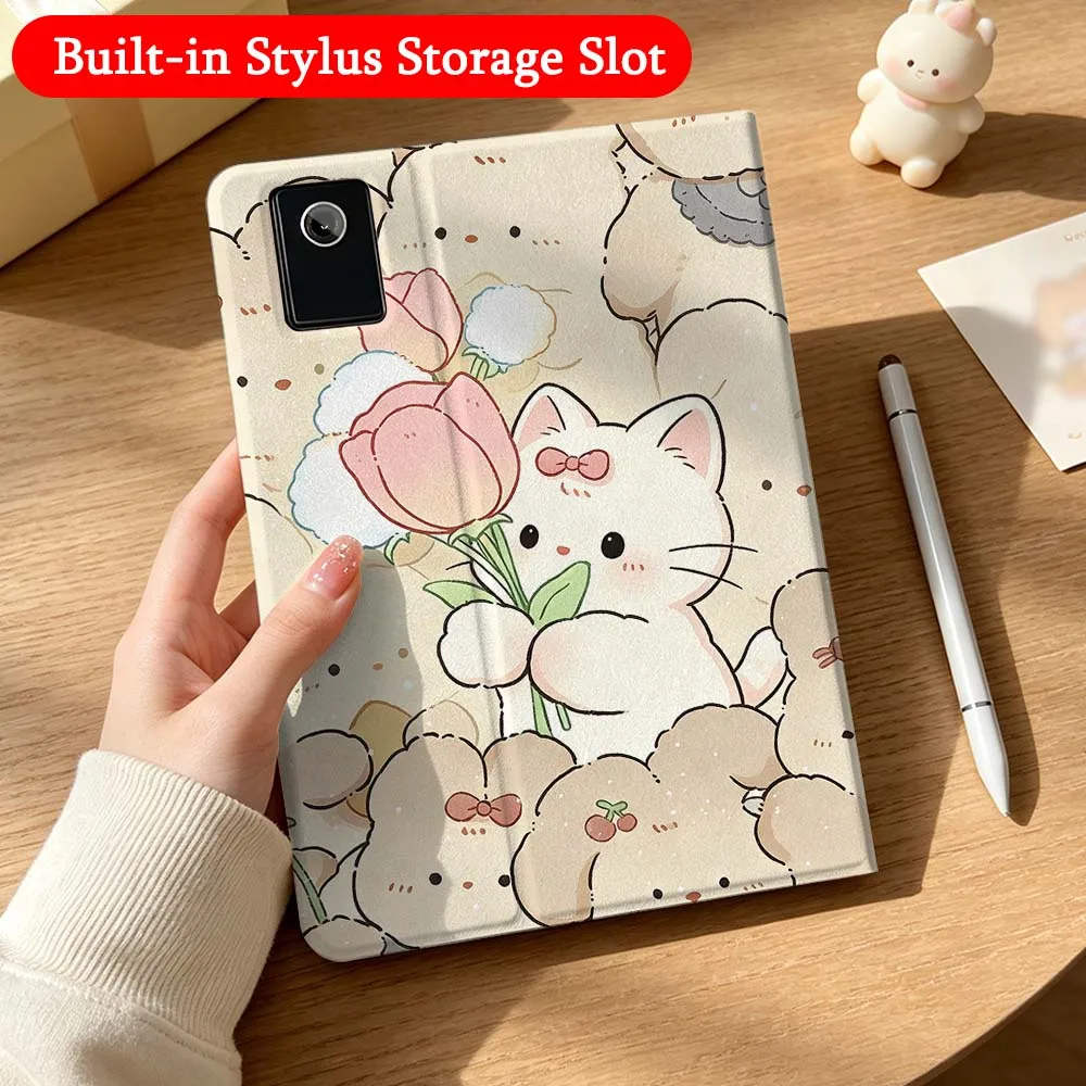 

Cartoon Cat Art Case For Lenovo Idea Tab K10 M10 P11 P12 Xiaoxin Pad Pro GT Plus 10.6 11 11.1 inch 2025 Folding Tablet