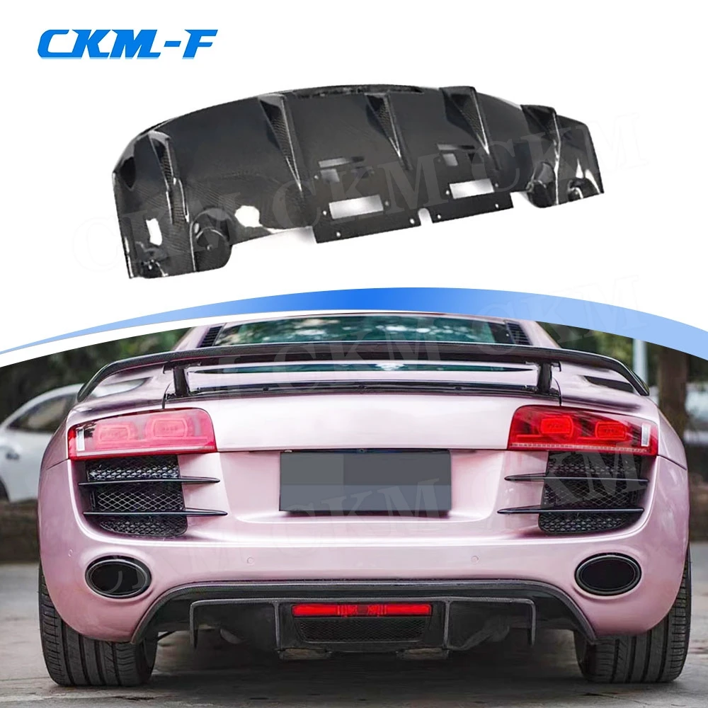 Carbon Fiber Rear Lip Diffuser Bumper Guard for Audi R8 GT V8 V10 2010-2015 FRP Car Styling Body Kits Accessories