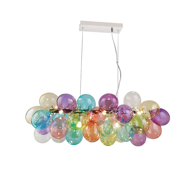 

LED Postmodern Colorized Glass Bubble Designer Chandelier Lighting Lustre Suspension Luminaire Lampen For Dinning Room