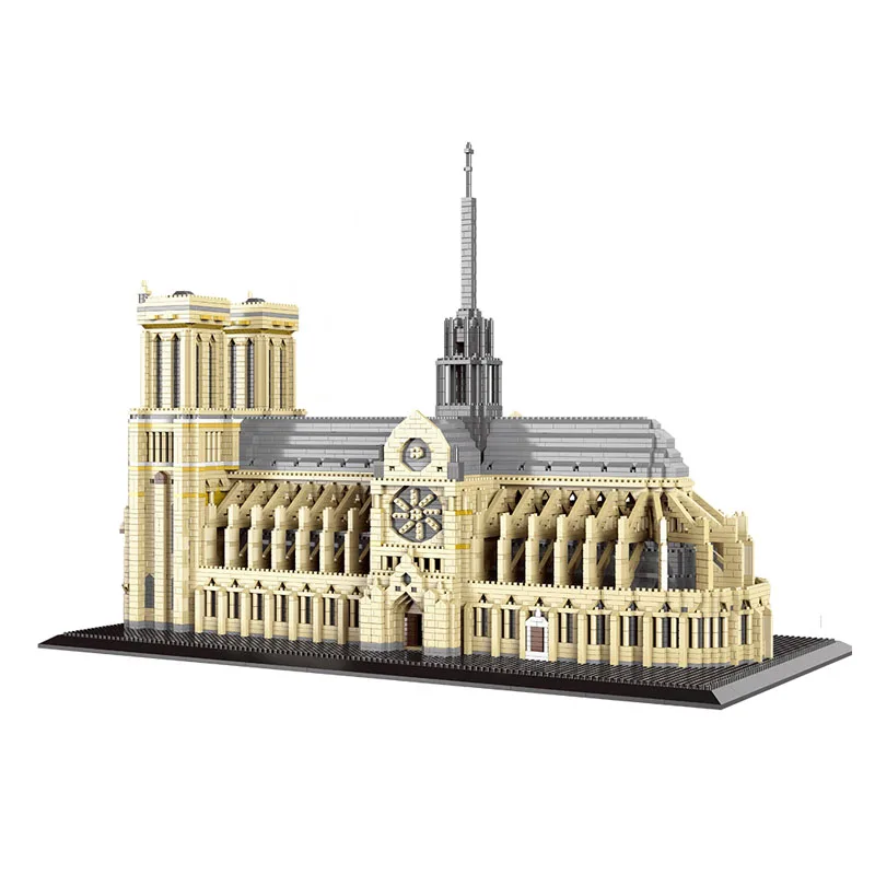 Mini blocs de construction de l\'architecture mondiale pour enfants, Notre-Dame DE Paris, modèle d\'église, briques de ville, jouets, plus de 7380