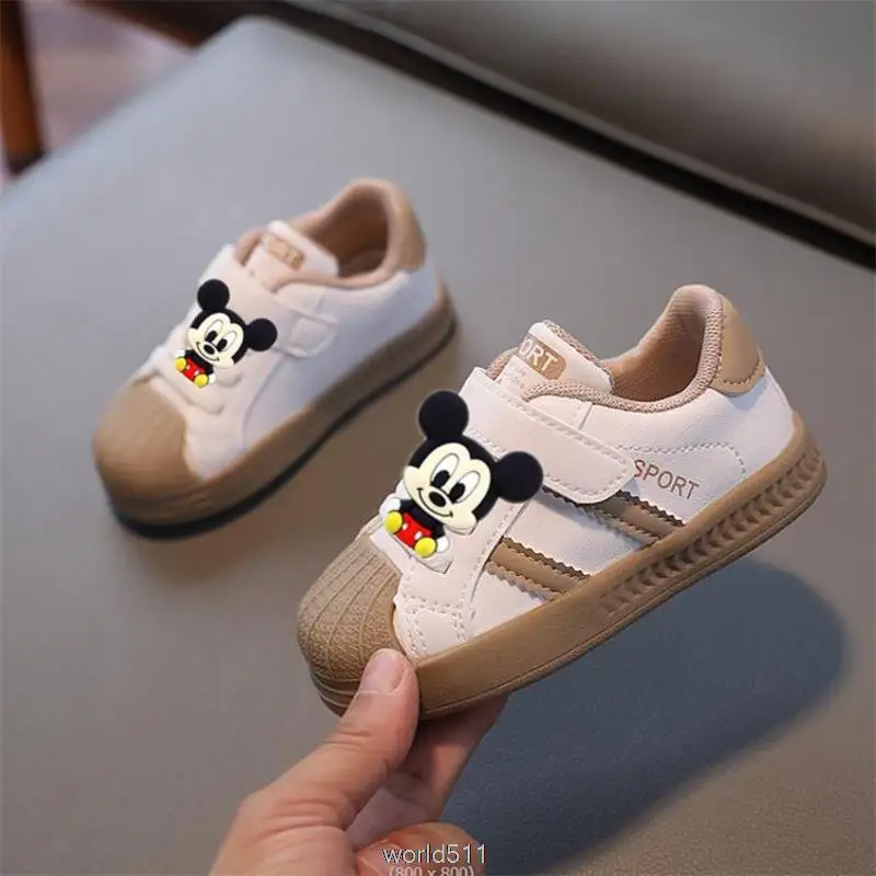 Disney Mickey Mouse Toddler Children Sneakers Boys Sports Shoes Tennis Sneaker Soft Girl White Flats Casual Kids Running Shoes