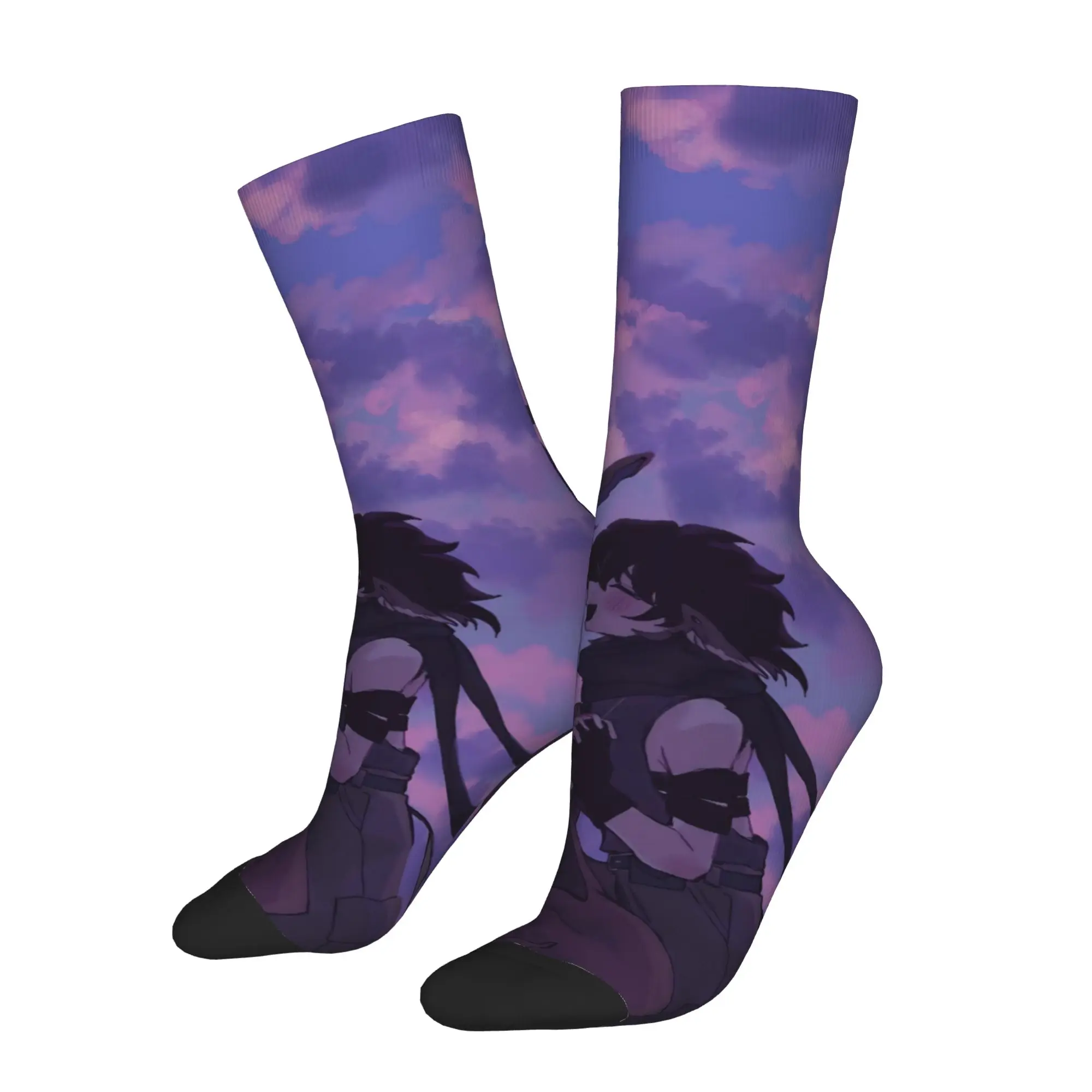 Winter Warm Cool Men's Women's Azuretime Anime Azure Two Time Socks  Sweat Absorbing Middle Tube Socks