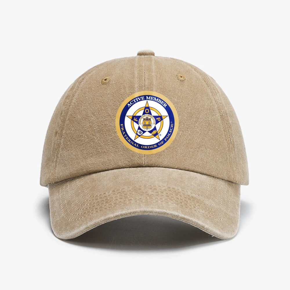 

FRATERNAL ORDER OF POLICE Washed denim baseball cap Adjustable Adult Hunting Camping Design hat