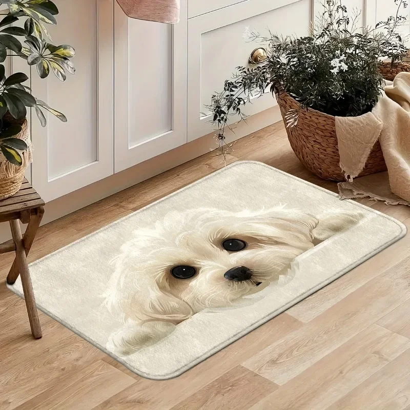 Charming Dog Pattern Rug Anti Slip and Machine Washable A Must-have for Pet Raising Families Welcome Door Mat Beautiful Carpet