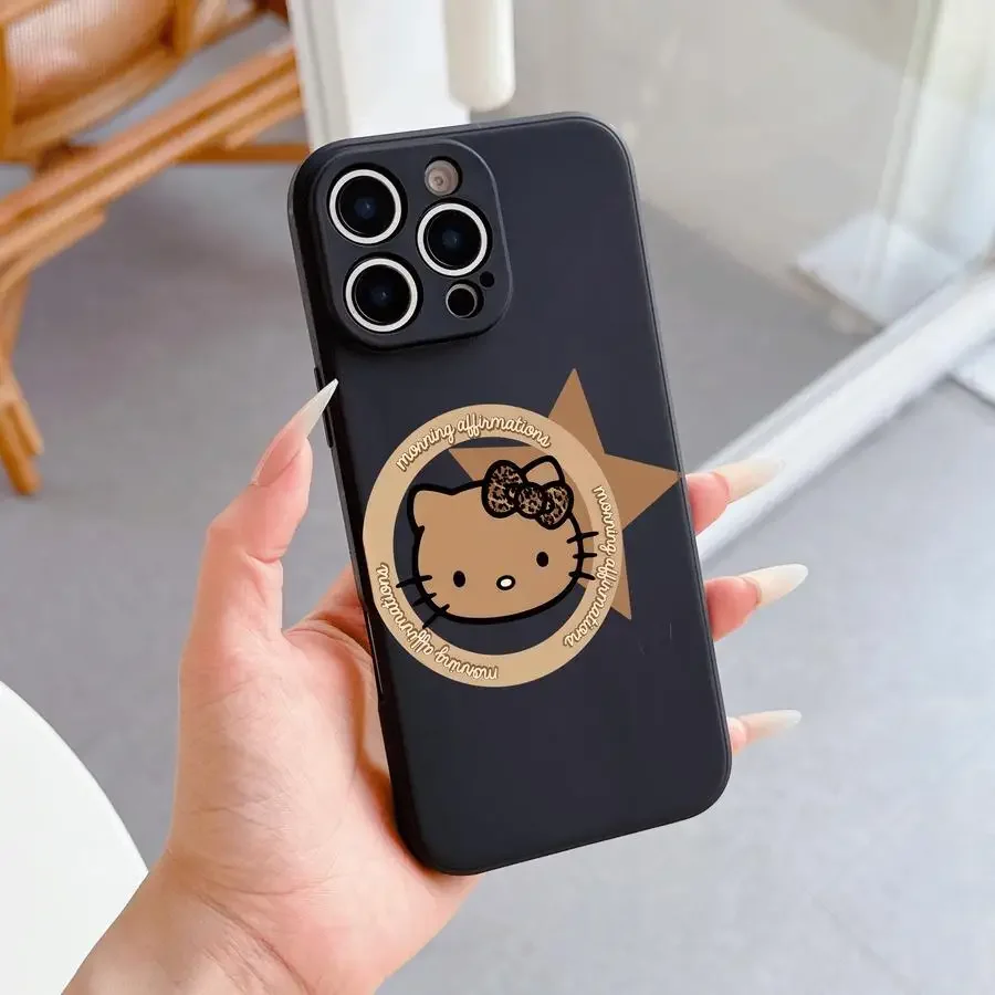 

Чехол для iPhone Hello Kitty Iphone 15 Pro Max Iphone 16/15/14/13/12/11/x/xs Max, чехлы для мобильных телефонов для девочек, милый аксессуар Hellokitty