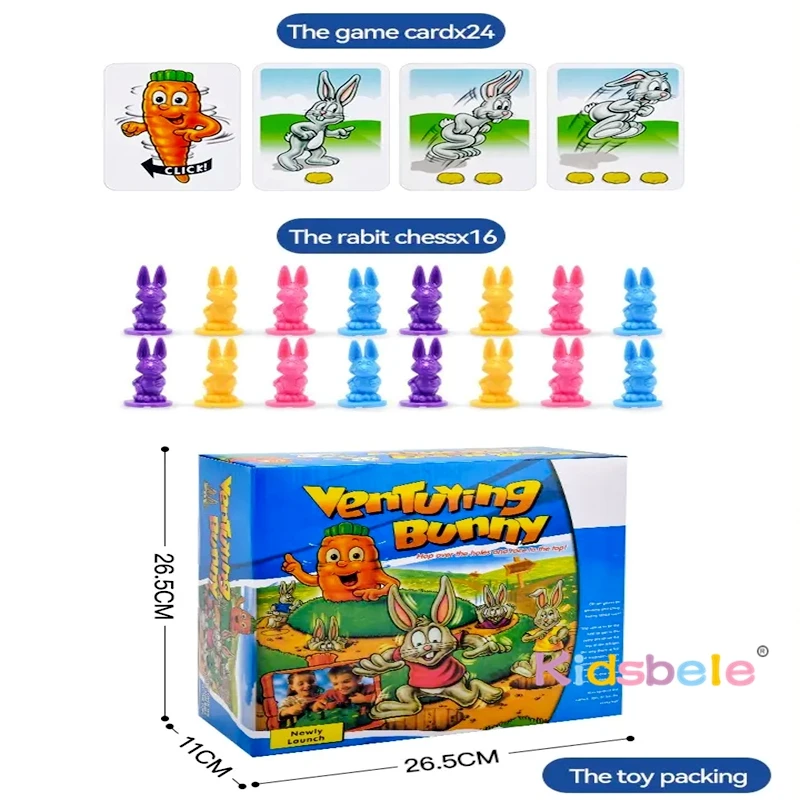Bunny Rabbit Competitive Trap Race Game Early Educational Interactive Party Toy Funny Puzzle Board Desktop Game For Parent-Child
