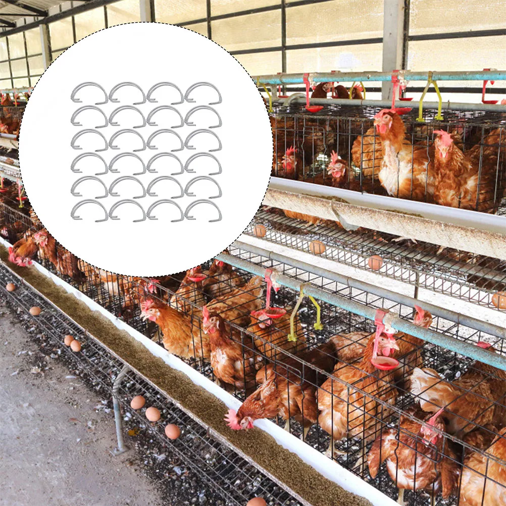 

40pcs Chicken Cage Door Hooks Stainless Steel Pigeon Quail Farming Equipment Accessory Pet Supplies Bird Cage Nest Hardware
