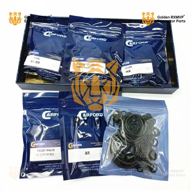 For Hyu-ndai Excavator Hydraulic Level Control Distribution Red Valve Oil Seal Rebuild Kit For R275 - 9