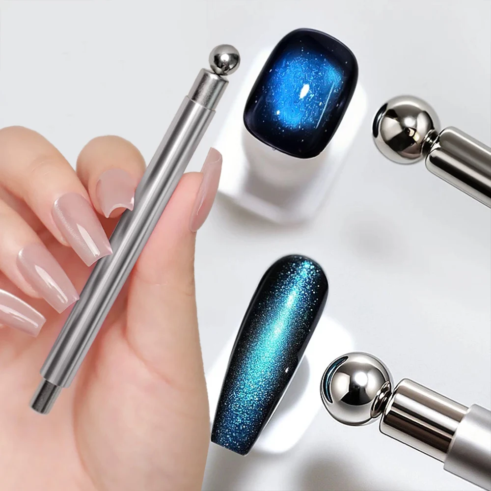 2 In 1 Glass Beads Cat Eye Nail Magnet Stick Super Strong Multi-function Magnetic Ball Pen for Cat' Eye Magnetic Gel Nail Polish