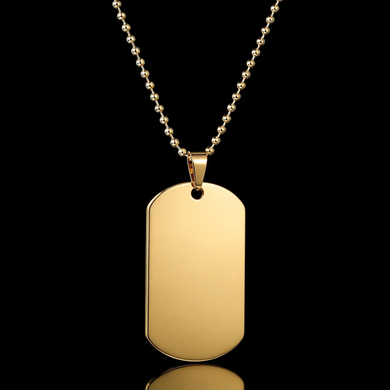 Personalized Dog Tag Pendant Necklace, Custom Engrave Gift