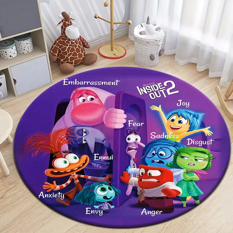 Inside out Round Carpet for Living Room Rugs Camping Picnic Mats Flannel Anti-Slip Rug Yoga Mat Gifts area rug， rug for bedroom