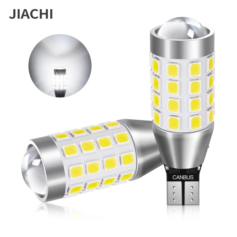 JIACHI 2PCS Error Free Canbus T15 Led Bulbs 921 912 W16W Auto Car Reverse Lamp Signal Light Parking Backup Burner White DC12-24V