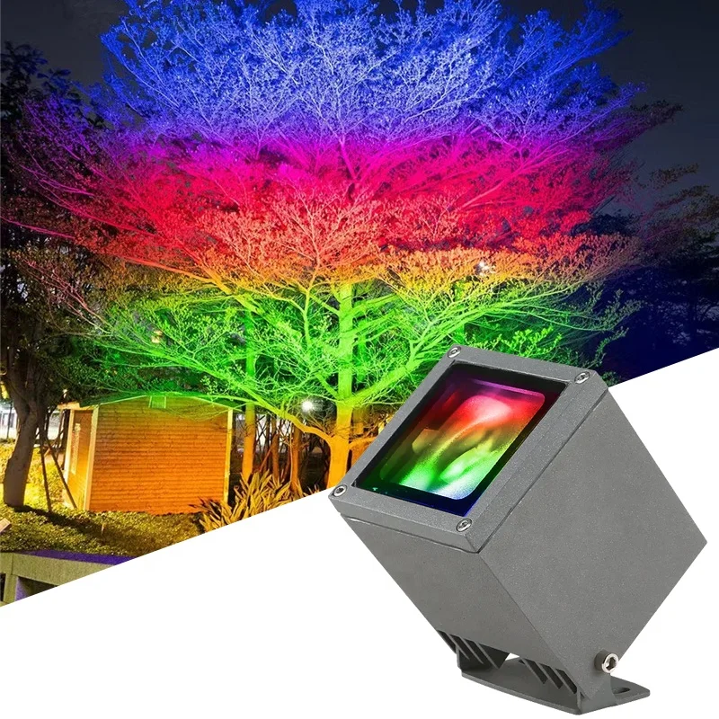 Outdoor 30W RGB Colorful Floodlight Led Dyeing Tree Lamp Waterproof Holiday Decorative 220V Landscape LED Rainbow Lighting