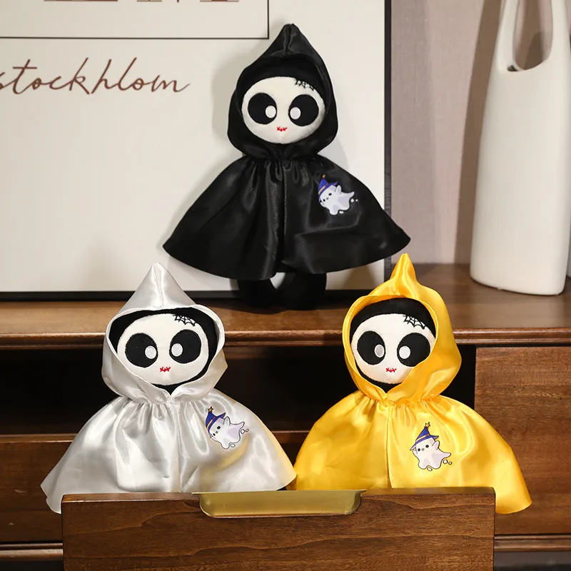 35CM Halloween Elves Plush Toys Cute Elves Wear Cloak Stuffed Doll Suction Cup Hanging Rope Gift Kid Happy Halloween Party Decor