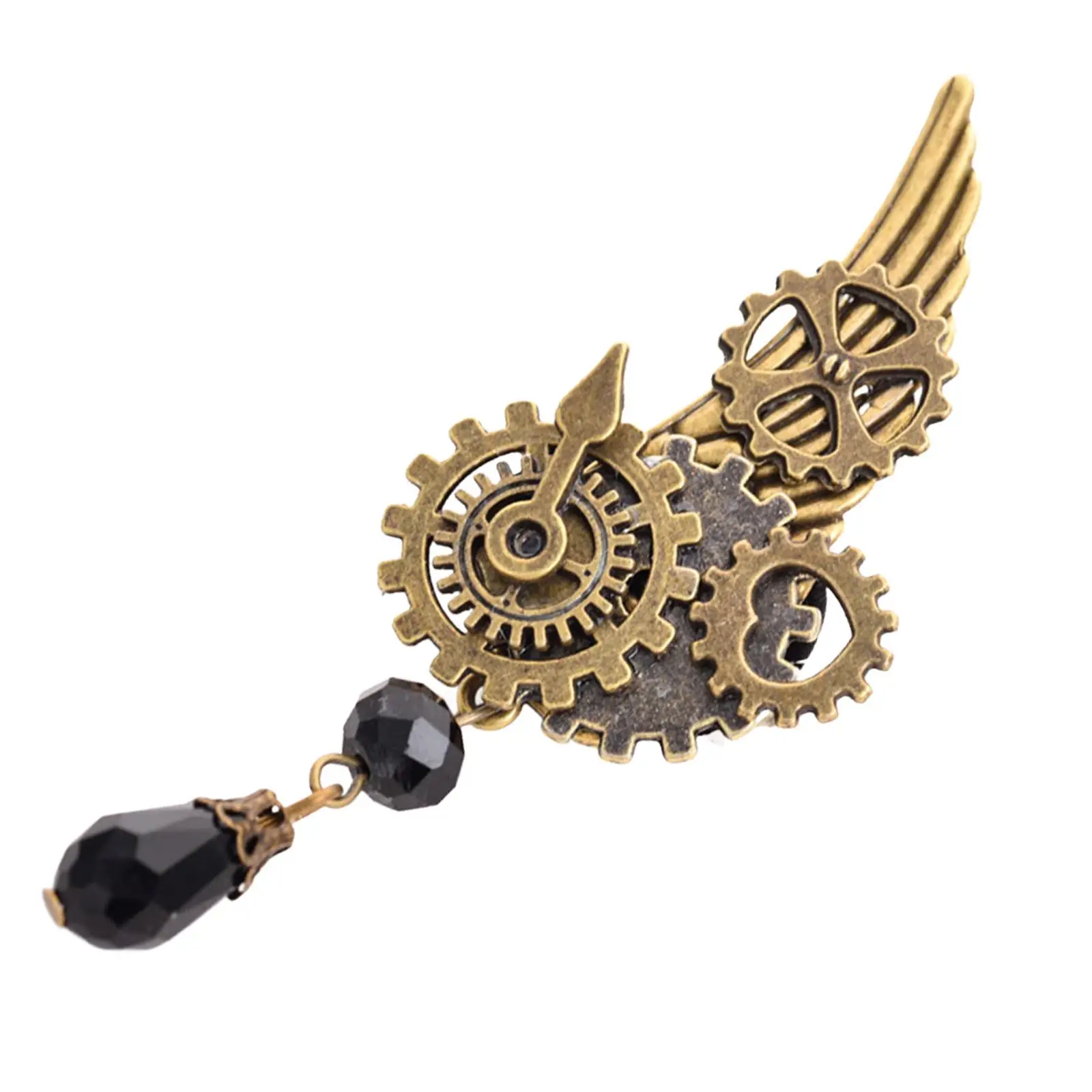 Steampunk Brooch Retro Style Jewelry Halloween Costume Gear Badge Breastpin Wing Brooch for Blouse Clothes Coat Tuxedo Shirts