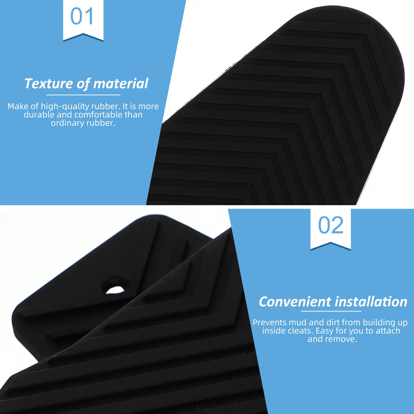 

Bike Cleat Cover Rubber Protective Cycling Pedal Black Compatible Anti Skid Durability Comfortable Mudflat Road Surface