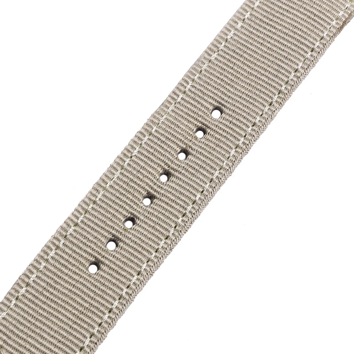 20Mm Nylon Watch Strap Heavy Duty Smooth Seamless Stainless Steel Clasp Chic Stylish Watch Band Replacement Khaki