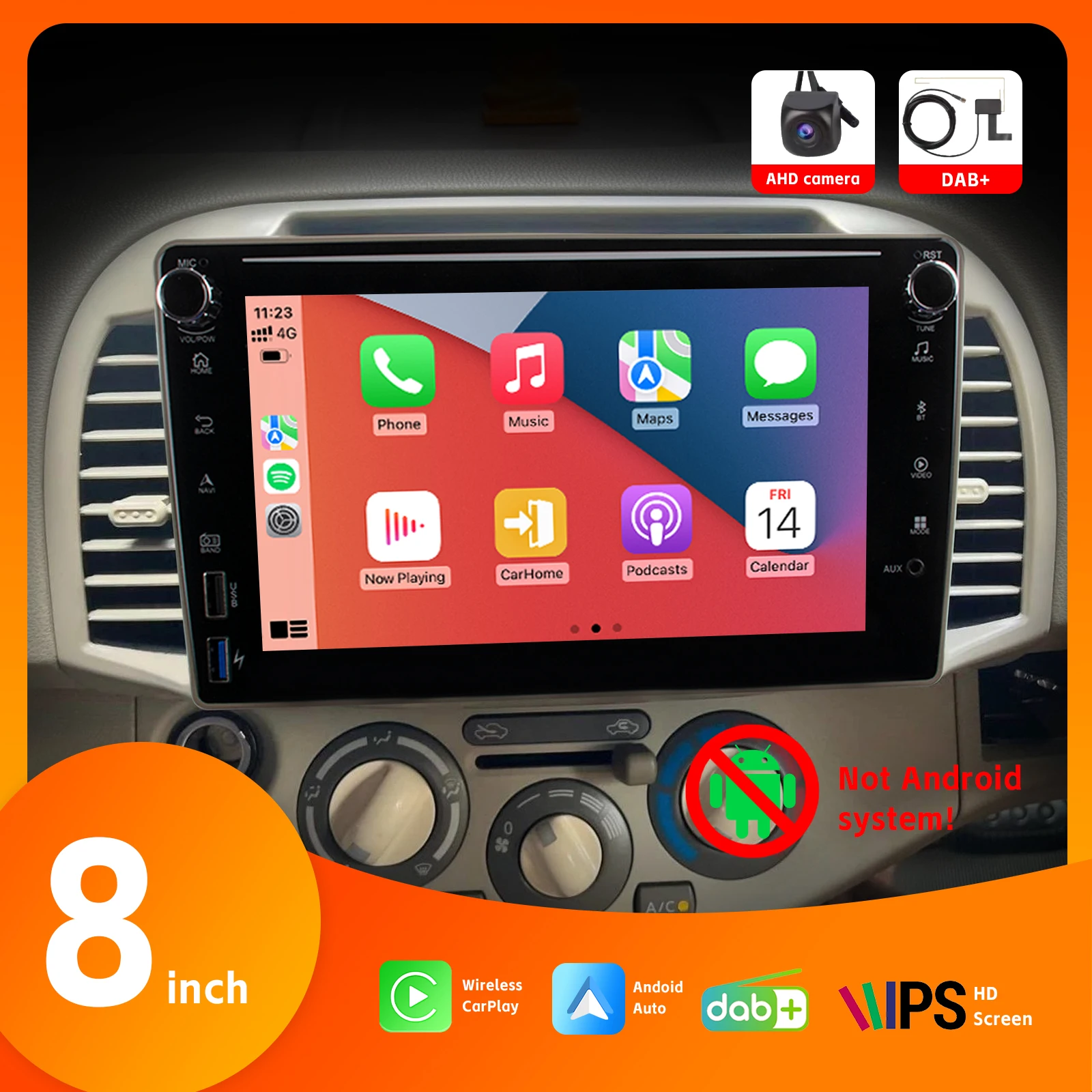 

8" IPS Touch Screen Car Radio with Wireless Carplay Android Auto DAB+ BT SWC AHD Rear View Camera DSP for Nissan MARCH 2002-2010