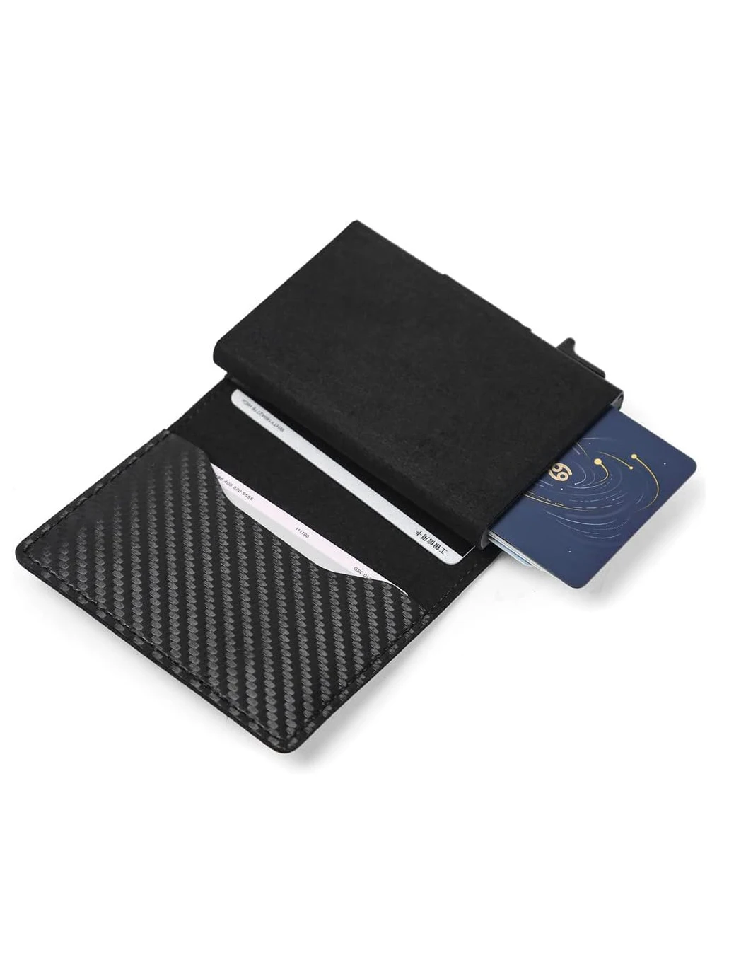 Slim RFID Blocking Pocket Wallet Minimalist Pop-up Card Holder With Magnetic Closure Credit Card Case image 3