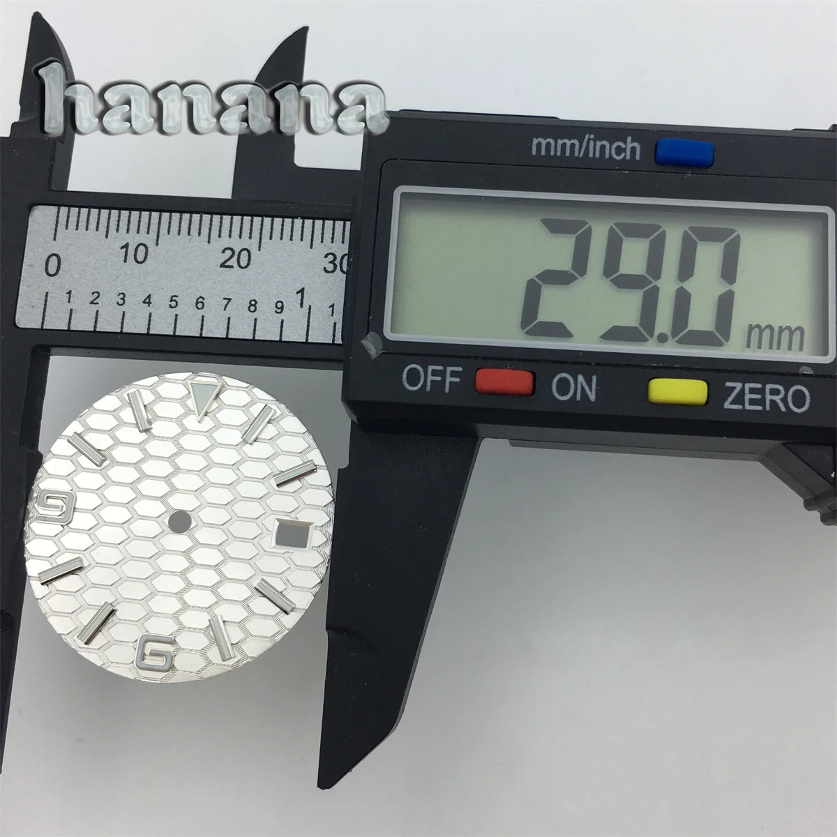 قرص NH35 متدرج على شكل قرص العسل Sunburst قرص 29 ملم مع أيدي مناسب لحركة NH35A وNH36 أجزاء الساعة المضيئة باللون الأخضر C3