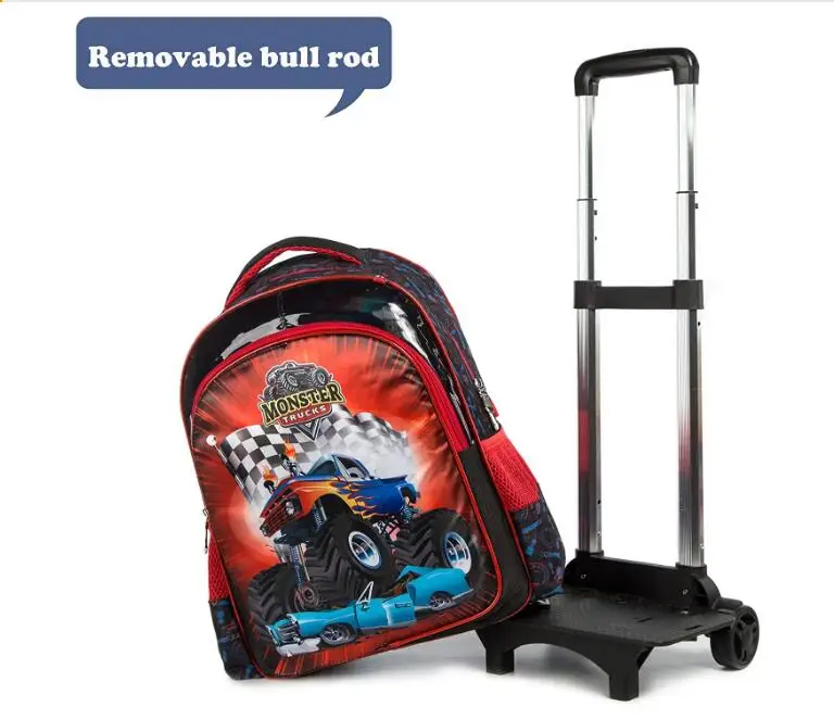 Kinder Schule Trolley Taschen mit mittagessen tasche 16 Zoll 3 in einem Rädern Rucksack für jungen Roll Rucksack Schule Rucksäcke mit rädern